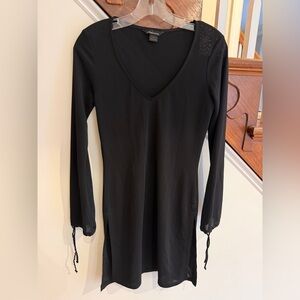 Moda International Black V-Neck Long Sleeve Dress- Size Small